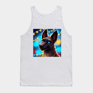 Cute Belgian Shepherd Drawing Tank Top